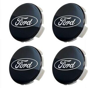 Black on Chrome Ford 54mm/2-1/8"  OEM Wheel Rim Center Caps 6M-21-1003 AA…